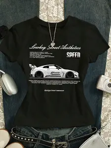 JDM Speed Car Graphic Baby Tee | Y2K Streetwear Cotton Crop Top | Lowkey Street Aesthetics, Car Enthusiast, Retro 90s, Racing Vibes, TikTok Viral, Summer Outfit, Casual Street Style, Soft Breathable Fabric, Automotive Culture, Trendy Aesthetic