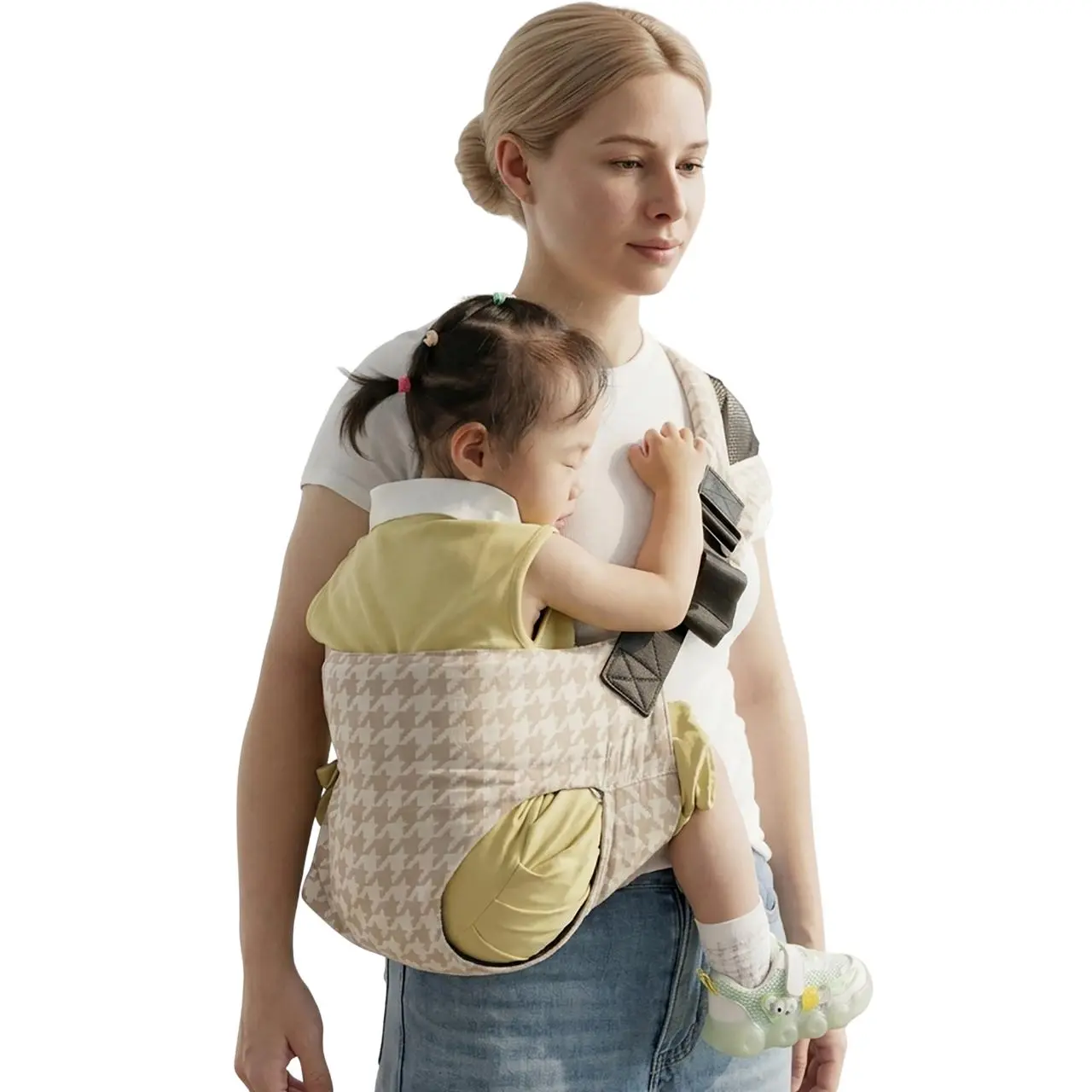New Summer Linen Cotton Cutout Baby Sling Carrier - Ventilated Hole Cushion for Supportive Seating Stability & Enhanced Support