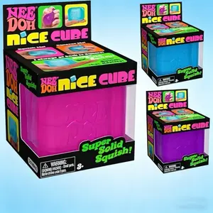 NeeDoh Nice Cube Ice Cube Squishy Fidget Toy,Malt Syrup Filled Stress Relief ADHD Anxiety Sensory Desk Toy