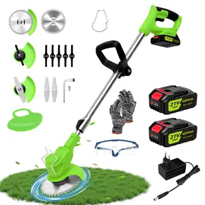 Cordless Weed Wacker with 2 Batteries, Electric Grass Trimmer, Adjustable Height, 90° Rotating Head, Lightweight Lawn Edger,Perfect Gift Ideas