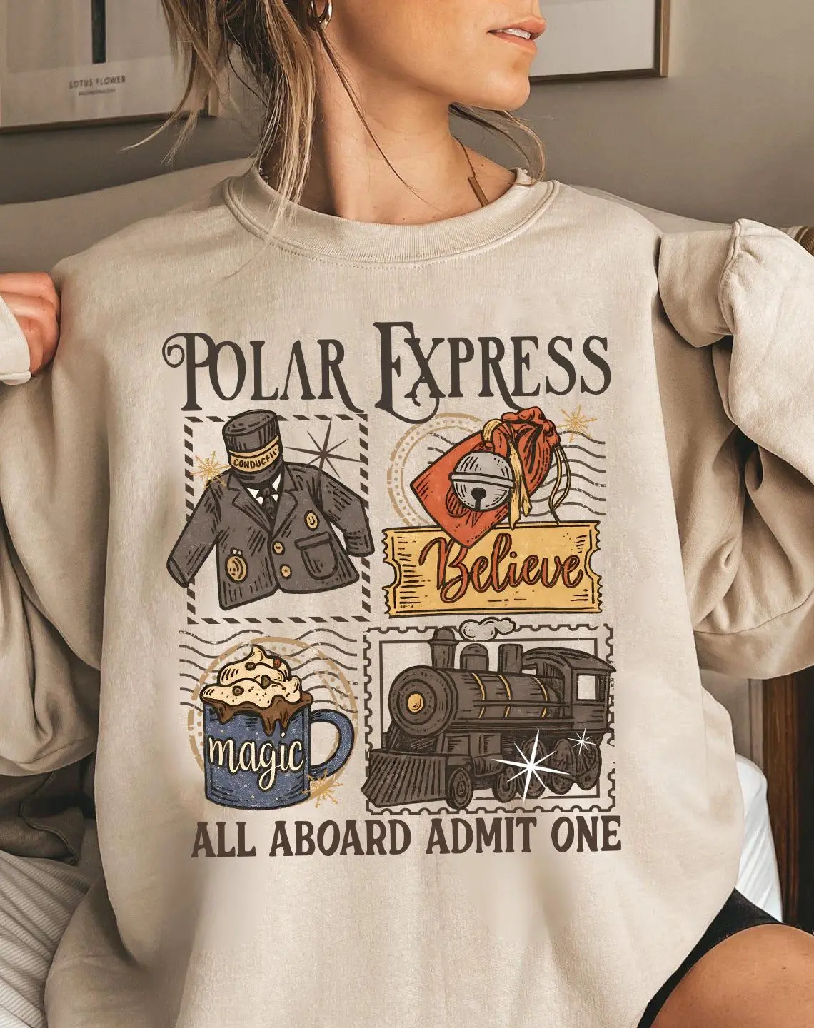 Polar Express Sweatshirt, Funny Xmas Outfit, Christmas Family Vacation Sweatshirt, Kids Christmas Apparel, Polar Express Gift, Vintage Christmas Sweater