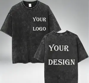 Vintage Washed Custom Printed T-Shirt, Unisex Premium Cotton DIY Tee, Personalized Photo Logo Graphic Design, Harajuku Streetwear Style, Loose Casual Fashion Custom Daily Top for Men Women