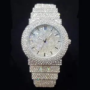 MaxBling81 Women's Luxury Chandelier Rectangle Watch Hip Hop Lab Diamond Full Iced Wristwatch Quartz Movement Silver Plated 41mm Case 8.5-inch Band