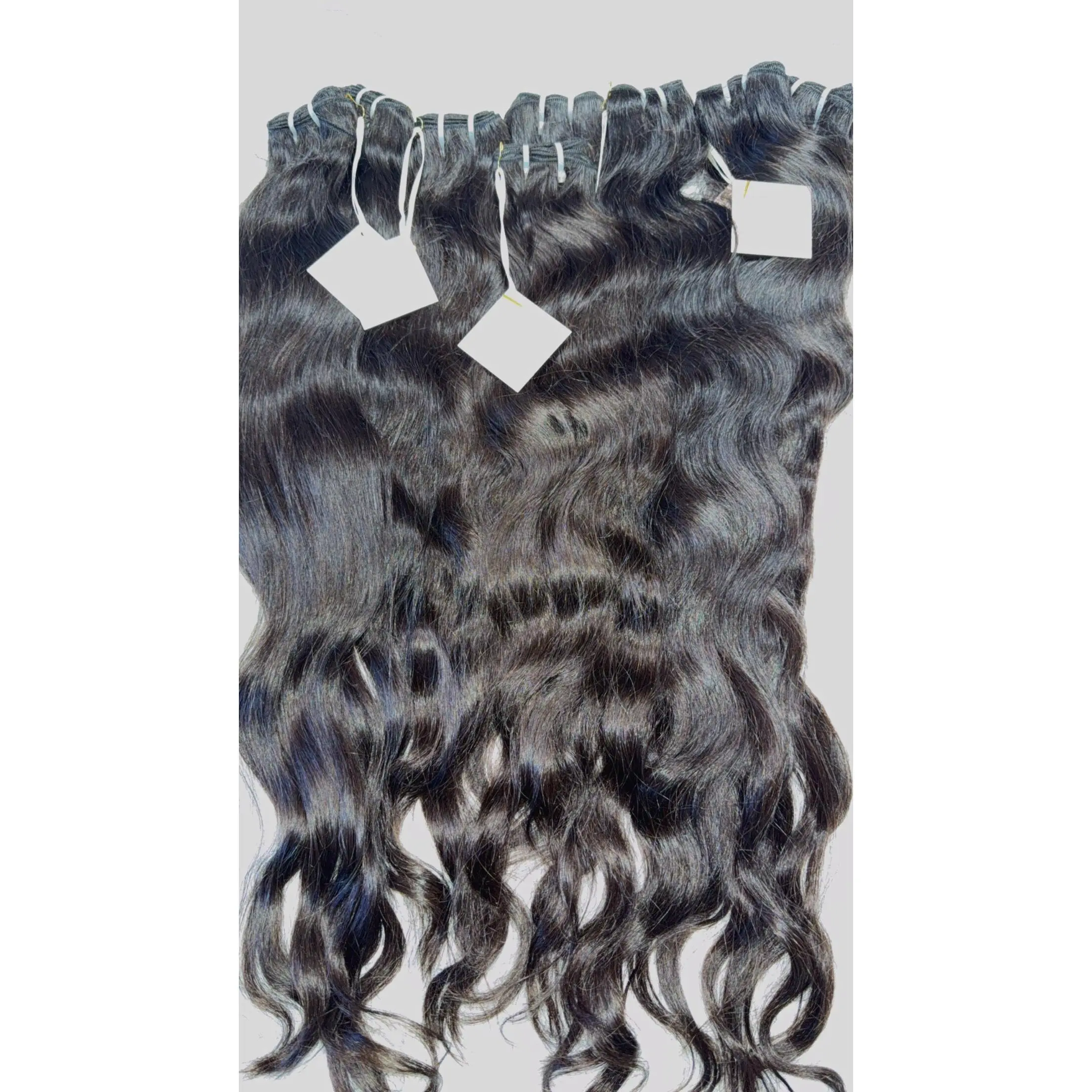 South Indian Temple Human Hair Extensions - Raw, Highly Coveted, Chemical-Free, Cuticle-Aligned, Natural Wavy, Blends Seamlessly with Natural Hair