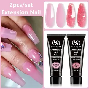 Dld 2-Piece Gel Nail Extension Kit, Long-Lasting Durable Half Permanent Gel, Easy-To-Use Odorless High-Quality Nail Enhancer, DIY Nail Art Manicure for Beginners