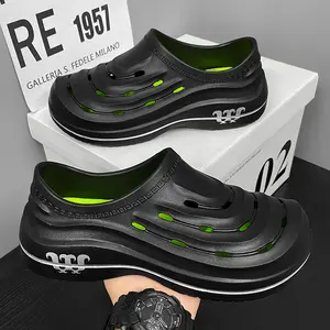 Breathable Wave-Pattern Work Clogs - Non-Slip Thick Sole Nursing Shoes - Lightweight Ventilated Garden Mules for All-Day Comfort