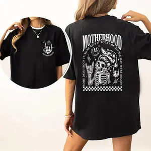 Motherhood Some Days I Rock It Shirt, Motherhood Rock Skeleton T-shirt Double Printed, Mom Life Shirt, Mama Shirt, Gifts For Mom, Soft Womenswear, Mom Daily Basic Outfits Comfort Fit, Rocking Mom Women To