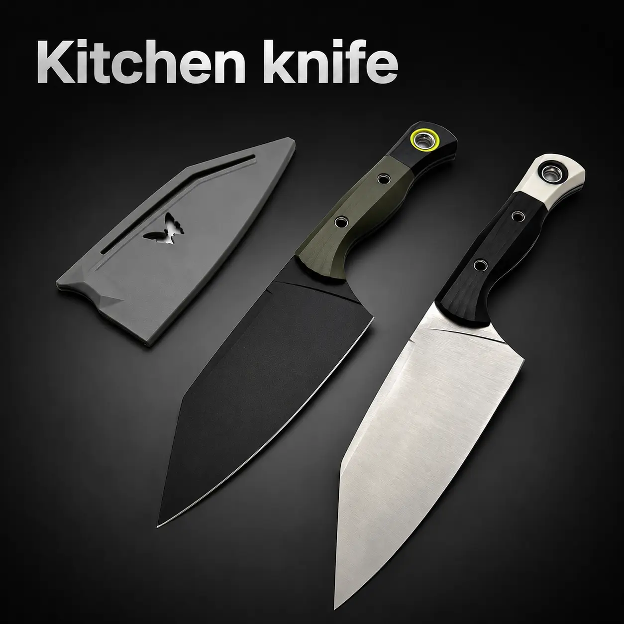 2‑Piece Kitchen Knife Set, 5Cr13 Steel Blades with Ergonomic Handles & Matching Sheath for Food Preparation