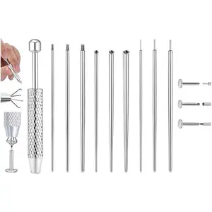 Piercing Taper Ball Grabber Tool for Changing ewelry 14G 16G 18G 20G Piercing Taper Flat Back Earring Applicator Tool Threadless Insertion Pin Body ewelry Stretching Kit for Ear/Nose/Navel/Nipple/Lip/Eyebrow/Tongue