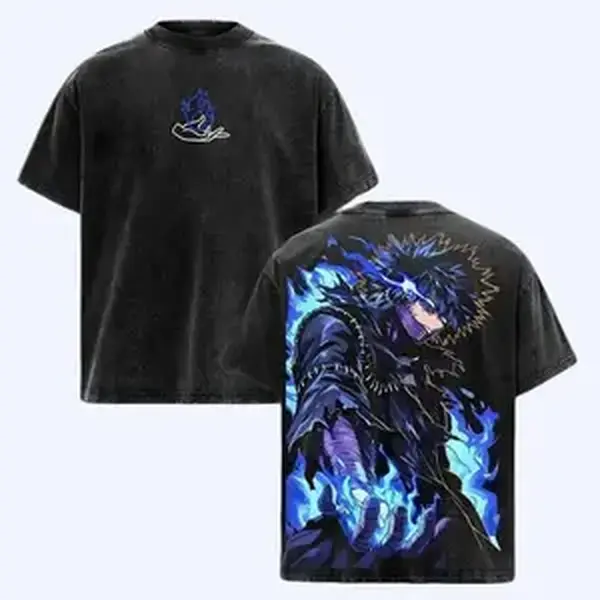 Dabi - My Hero Academia Anime Tee Washed Graphic Tee Oversized Tshirt Shirts Men Streetwear Graphic Tee Fall Outfits Gift for Men