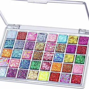 40 Colors Face Glitter, Face Paint Glitter Gel - Face Glitter for Women Girls, No Glue Needed, Multi-Purpose Glitter Makeup for Hair Face Body Halloween Rave Carnival