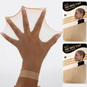 2 Pieces Invisible and Sheer Breathable Ultra-thin Stretchy Stocking Caps for Lace Front Wigs