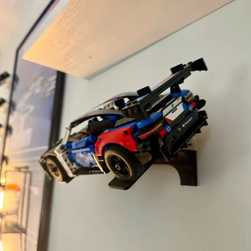 2 Pack - Technic Wall Mount Display for Lego Technic Cars  Easy Install No Screws No Tools Needed Low Profile Floating Display for Technic Collection