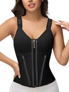 1 Count Women's Shapewear Belts, Postpartum Shapewear, Underwear, Fajas, Zipper Closure Adjustable Straps Waist Cincher, High Elastic Breathable Fabric Waist Trainer, Comfortable Body Shaping Style Corset, Suitable For Workouts, Yoga, Various Occasions
