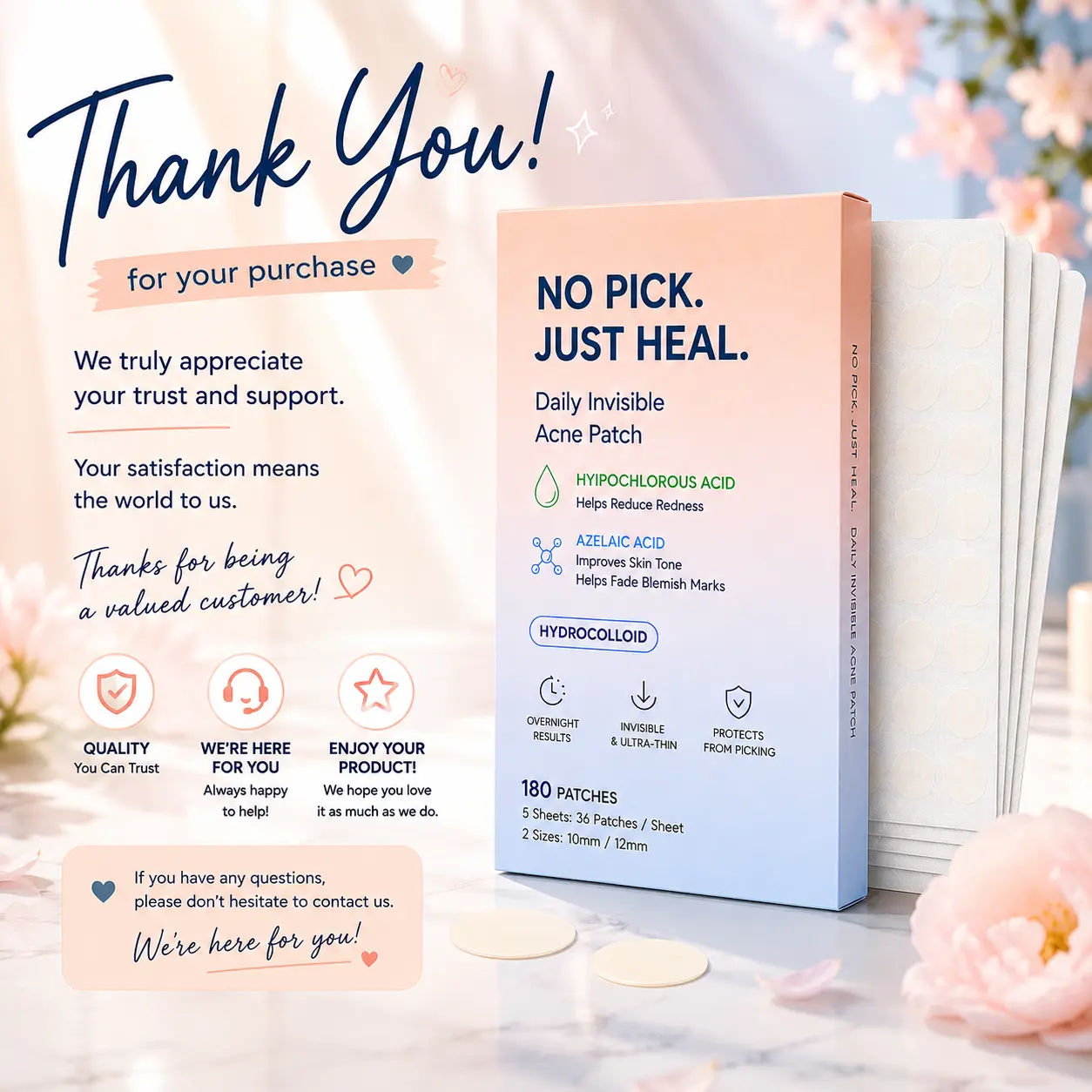 Acne patches—— electronic virtual voucher, electronic after-sales support, expedited shipping, faster production, faster delivery, official logistics (purchase does not include extra gifts).