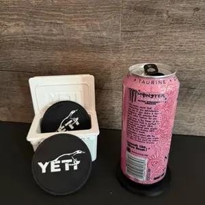 White Coaster Holder and 4 Duck Coasters - Perfect for Organizing Your Coasters