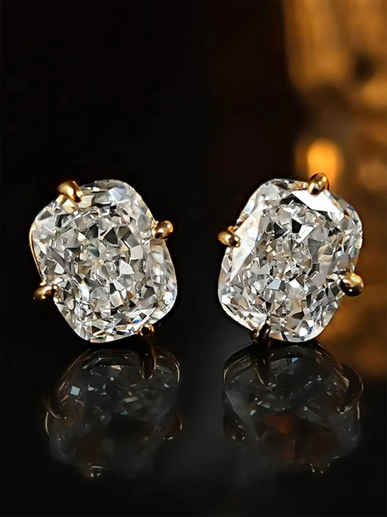1 Pair Romantic Cubic Zirconia Stud Earrings Ear Studs For Women For Party Engagement Anniversary Jewelry Valentine's Day Gift Bride Earrings