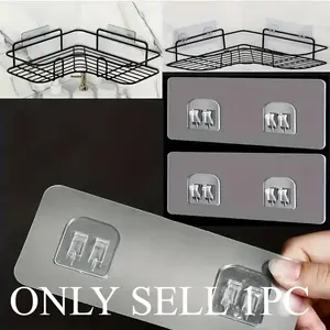 1/2/5/10/20pcs Self-Adhesive No-Drill Bathroom Hooks, Shower Rod Holders, Wall-Mounted Hooks for Bedroom, Closet, Kitchen Cabinet - Contemporary Style, Plastic Material, Utility Hooks, Wall Hook Hanger