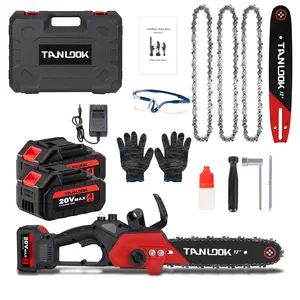 Outdoor Cordless Chain saw 12" Wide Guide Rail–Compact handheld electric chainsaw,equipped,2×4Ah batteries,highly efficient for wood cutting,tree trimming and pruning–ideal for woodworkers and DIY enthusiasts garden gadgets yard tool gardening work