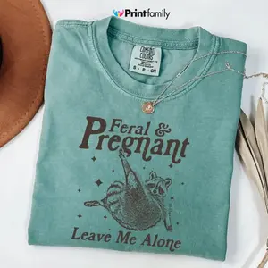 Comfort Colors Funny Pregnant Raccoon T-Shirt, Maternity Humor, Pregnant Tshirt - Printfamily