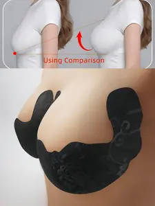 5 Pairs Invisible Bra Lifting Tape Set, and Lace Nipple Covers, U-Shaped Gel Breast Pads, Strapless Self-Adhesive Push-Up Bras