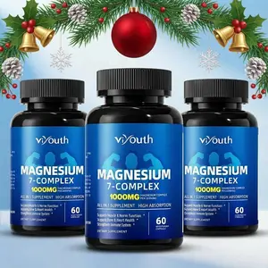 Viyouth 3-Bottle Pack 1000mg 7-Type Magnesium Complex with Zinc – Daily Nutrient Support for Relaxation, Restful Nights, Muscle & Nerve Function, Energy & Mood Well-Being, Digestive Comfort, Overall Wellness –  3rd Party Tested