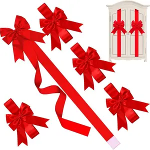 Christmas Bow Tie Decoration, Sewn Magic Tape Door Decor, Kitchen Cabinet Door Accessory, Festive Home Ornament
