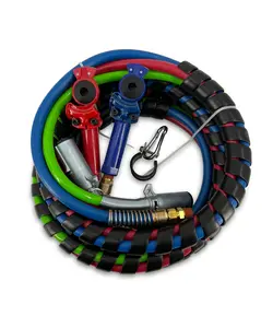 15ft 3 in 1 ABS & Air Power Line Hose Wrap 7 Way with Handle