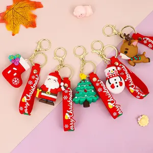 5pcs Creative Santa Keychain Car Hanging Ornament, Christmas Bag Charm, Festive Holiday Gift, Cute Xmas Accessory, Keychain Pendant