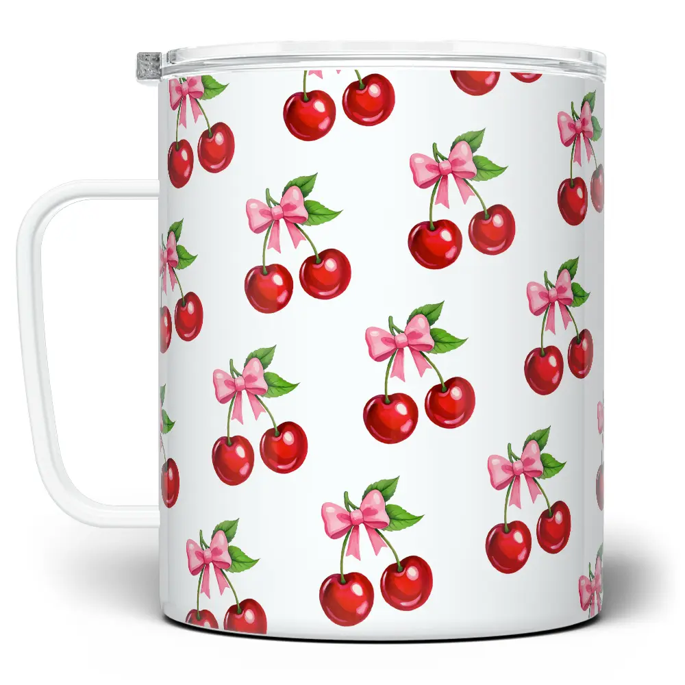 LOFTIPOP Cherry Bow Mug, Cute Cups, Designed and Printed in the USA by Loftipop