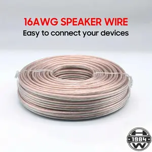 1984 16-11AWG Speaker Wire Cable, Conductive Wire, Fit for Stereo Sound Systems, Home Theater Speakers, Surround Sound, and Radios, Conducts Audio, Durable Dual-Color Design, 16.4-328ft Options, Stereo Speakers for Home，DIY HIFI Audio Cable Oxygen Free