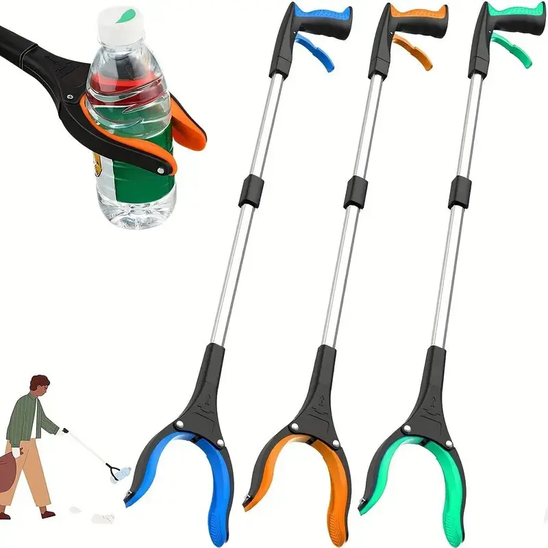 3pcs Reach Out Gripper Tool with Magnet, 33 Inch, Lightweight, Ultra Long Portable Foldable Claw Gripper, Reach Out Assist Tool for Picking Up Garbage