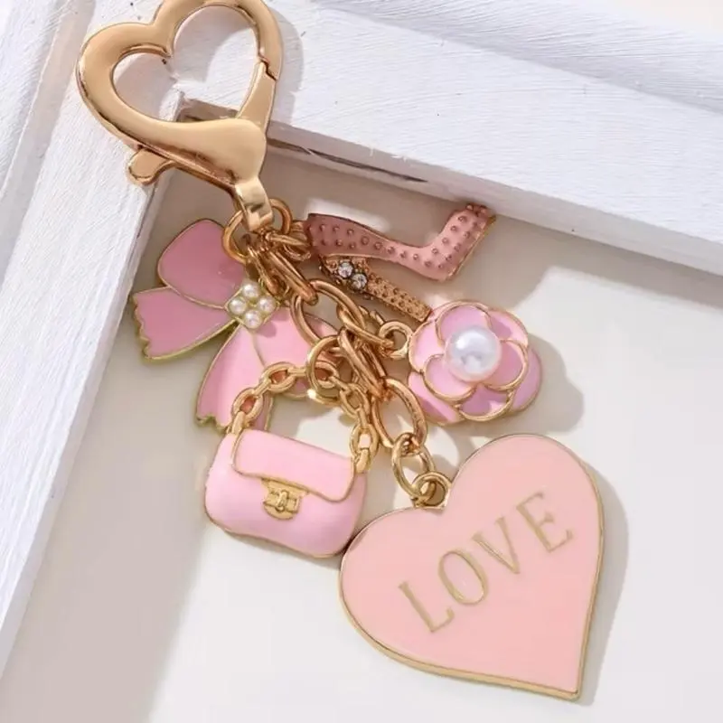Practical Stylish Keychain, Unisex Fashion Accessory with Split Ring and Durable Steel Ring, Costume Jewelry Keychain for Daily Use sweet meaningful