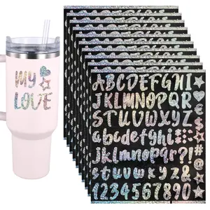 Name Sticker for Stanley Cup, 6 Sheets Waterproof Personalized Letter Name Tags Logo Sticker, Drinkware Accessories for Stanley Tumbler, Crafts Cup Stickers