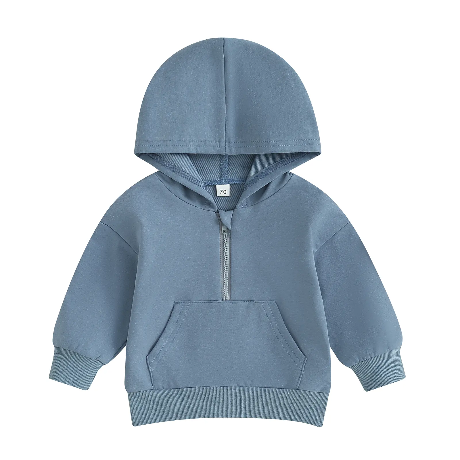 Toddler Girl Boy Basic Plain Long Sleeve Lightweight Hood Jacket Cotton Hoodie Sweatshirt