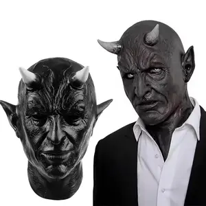 Ikari Realistic Latex Devil Halloween Mask - Comfortable, Breathable, Lightweight Horror Cosplay Prop for Halloween Party Costumes, Villain Cosplay Decor Gift Creepy