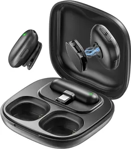 2PCS Wireless Microphone for Lightning Plug/USB-C Plug, AI Noise Reduction, with 750mAh Charging Case, Battery Lasts up to 32 Hours, 50-Meter Transmission Distance, for Video Recording & Podcasting