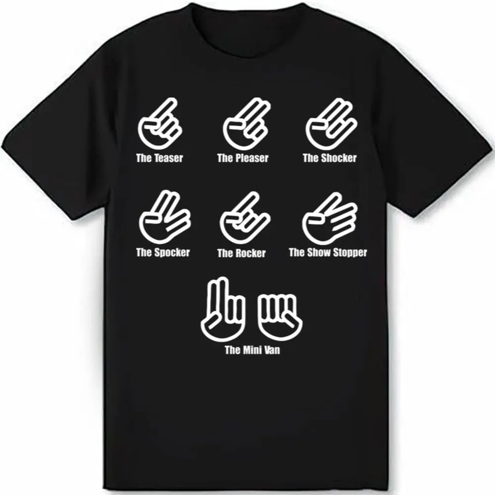 Men's Round Neck Short-Sleeve Casual Style Tee, Menswear The Mini Van T-Shirt with Teaser, Pleaser, Shocker, Spocker, Rocker Show Stopper Designs, Shortsleeve, Male Short-Sleeve, Clothes, Unique Print