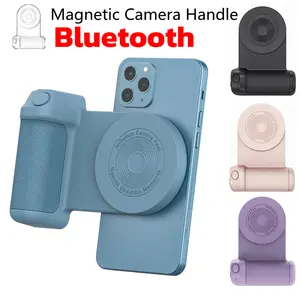 Magnetic Iron Camera Grip - Bluetooth Anti-Shake Mobile Picture Accessory, Fast Charging Handle for Android Smartphone, Wireless & Cable Use