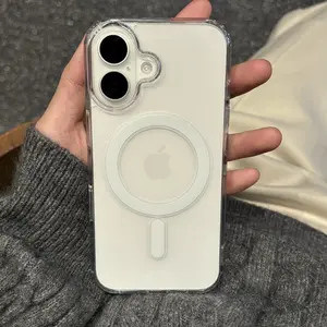 Suitable for Apple 17Pro Transparent Phone Case iPhone16 Magnetic Protective Cover