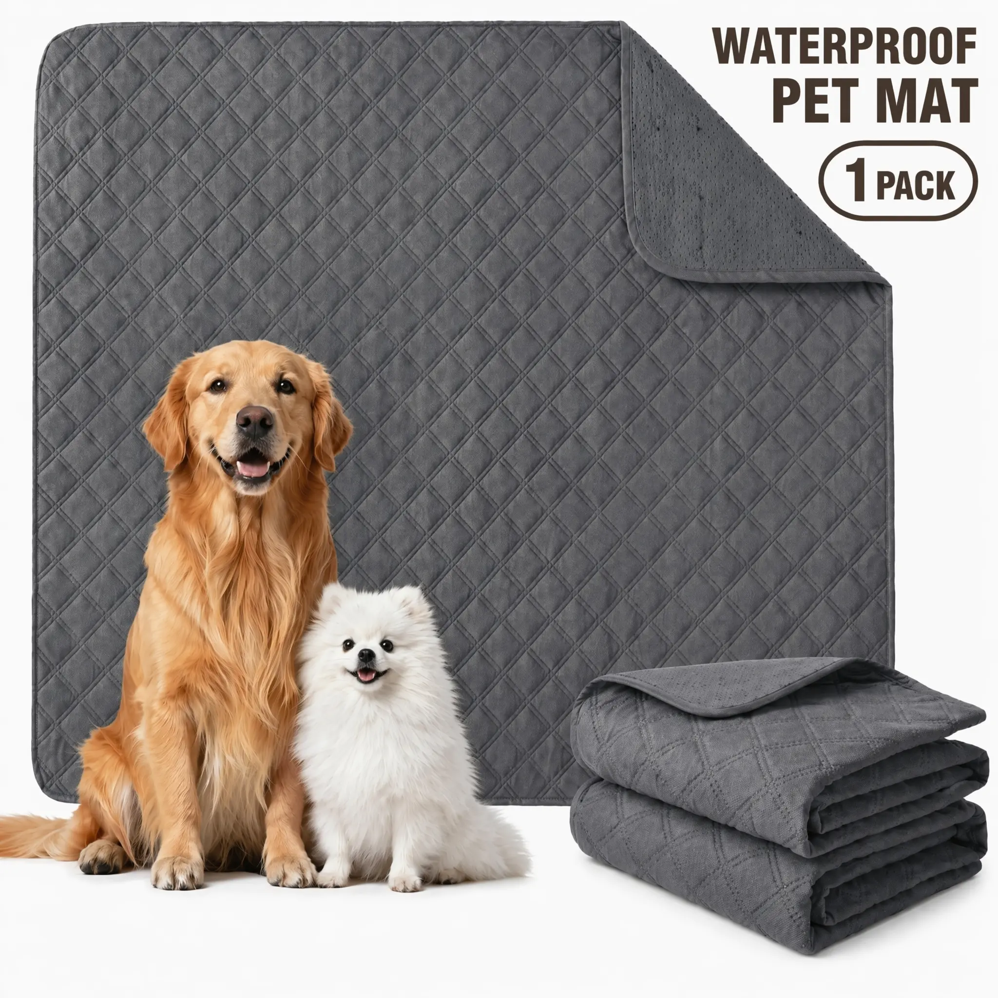Cosybay Reusable Pet Pee Pad for Dogs 1/2 Pack,  Non Slip Absorbent Dog Mat for Bed Sofa Crate Car, Absorbent Pet Puppy Dog Training Pads Non-Slip, Waterproof Whelping Potty Pads for Dogs Leak-Proof,Waterproof Pet Chair Cover, Large Extra Large Sizes