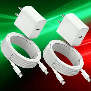 2-Pack Fast Charger Block TypeC-PD Wall Charger + 6ft & 10ft TypeC-PD to Lightning Cables for 14/13/12/12 Pro Max/11/Xs Max/XR/X