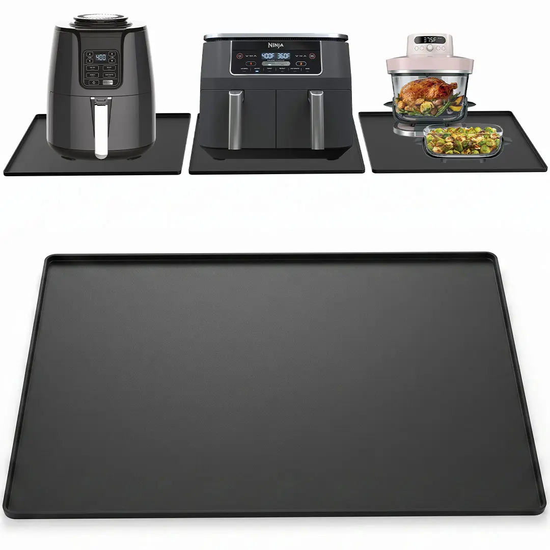Kitchen Appliances Heat Resistant Mat for Air Fryer & Countertop - Universal 19.7x15.75in Heat-Resistant Mats Compatible with Ninja, COSORI, Chefman, TOSHIBA, Farberware & Most Kitchen Appliances, Easy Clean