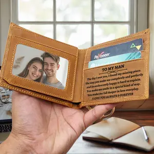 Man Wallet with Engraved Love Note - A Thoughtful Gift to Show Your Forever Love to Him, Perfect Gift for Boyfriend Husband on Anniversary