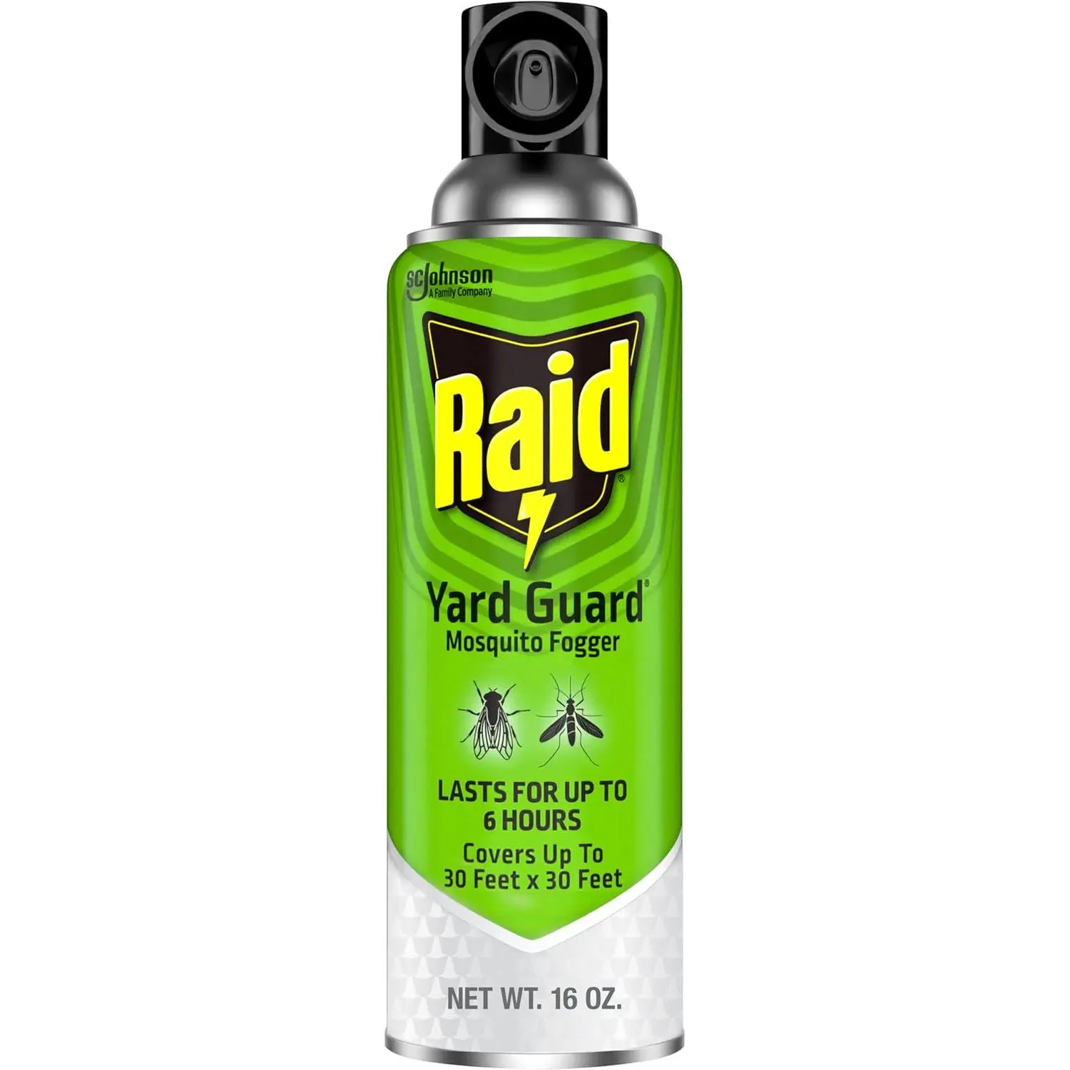 Raid Yard Guard Mosquito Fogger Outdoor – Kills Mosquitoes, Flies, Non Biting Gnats, Small Flying Moths, Wasps and Hornets, Fast Acting Outdoor Insect Control for Yards, Patios and Outdoor Spaces, 16 oz