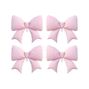 4pcs Pink Bow Balloons, Oversized Bow Foil Balloons, Giant Pink Bow Balloons, Suitable For Cute Birthday Parties/Pink Bachelorette Parties, Bridal Engagements, Wedding Anniversaries, Party Gifts, Decoration, Balloon Decorations, Balloon Set