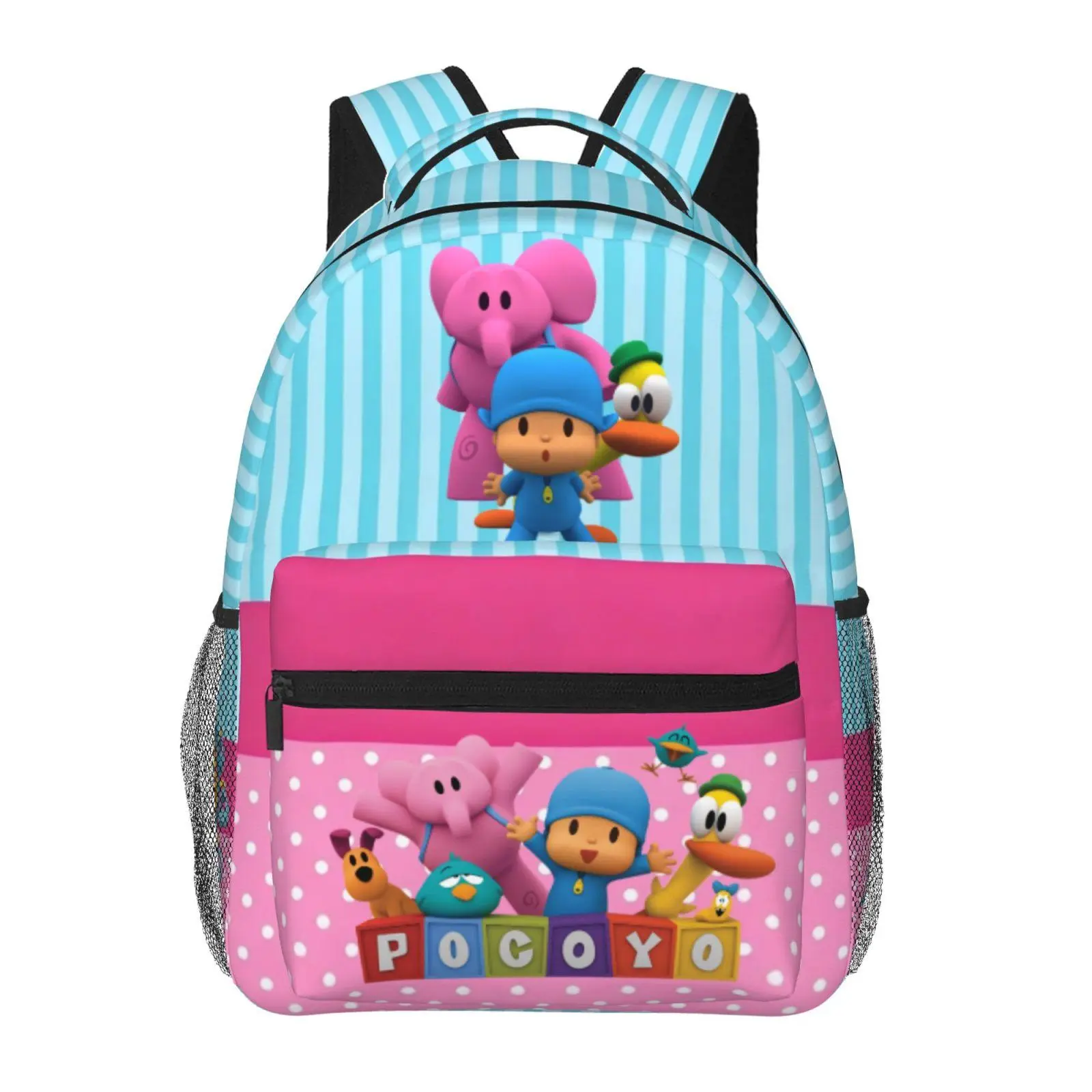 Pocoyo Kids Backpack for Boys Girls Pocoyo cartoon Padded Strap Daypack Pocoyo kids show Durable School Bag for Daycare, School & Outdoor Play