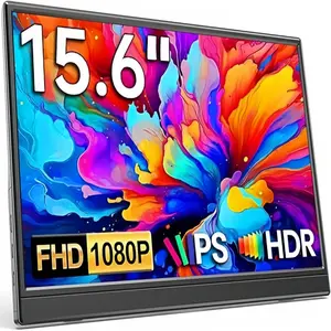 Portable Monitor 15.6 Inch FHD 1080P HDMI USB C Second External Monitor for Laptop Desktop MacBook Phones Tablet PS5/4 Xbox Switch Built-in Speaker HDR