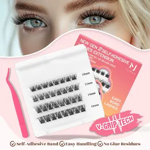 JoMay New Self-Adhesive Lashes Extension Kit, DIY Lash Clusters Kit, Daily adhesive-free ,lashes clusters kit,girl gifts,good girl,Eyelashes,Makeup,Cosmetic