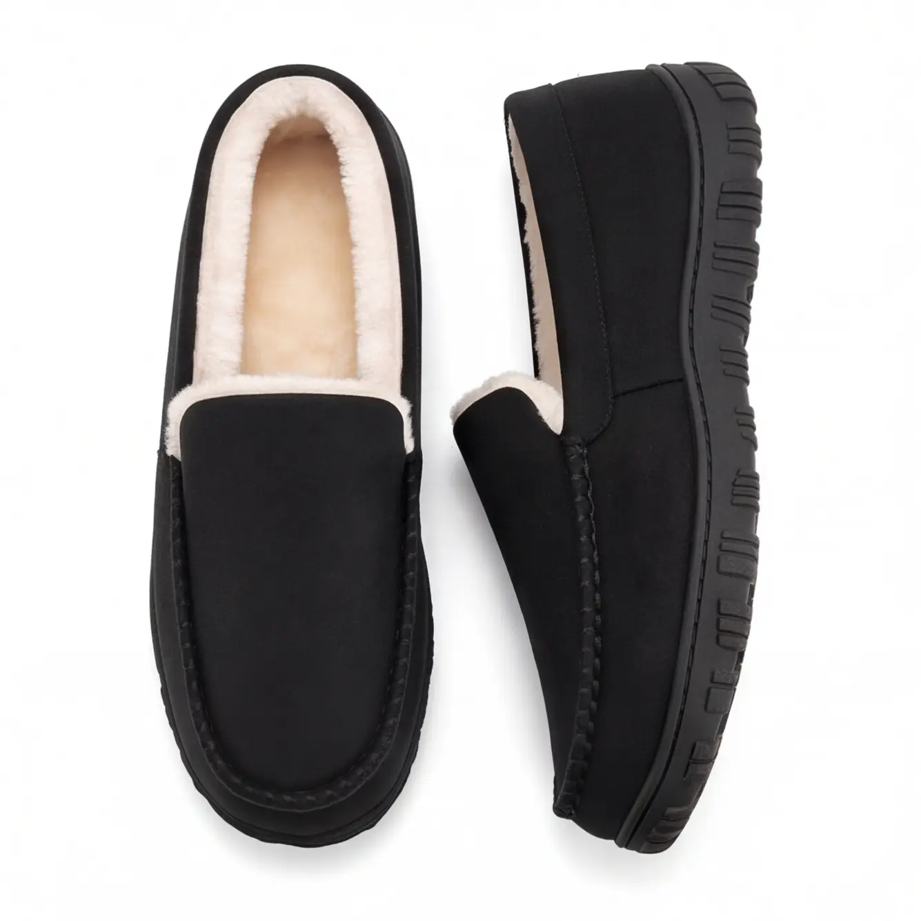 Men's Wide Width Memory Foam Clog Slippers - Round Toe Shoe, Breathable, Lightweight Indoor/Outdoor Walking Shoes - Black Christmas Holiday Gift for Men